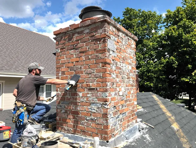 Completed chimney rebuild by Somerset Chimney Sweep in Somerset, MA