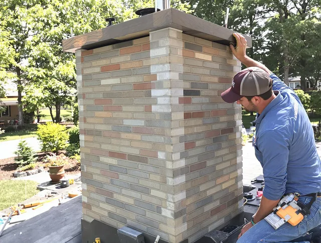 Somerset Chimney Sweep completing a modern chimney remodel in Somerset, MA
