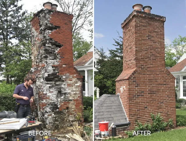 Somerset Chimney Sweep performing a full chimney restoration in Somerset, MA