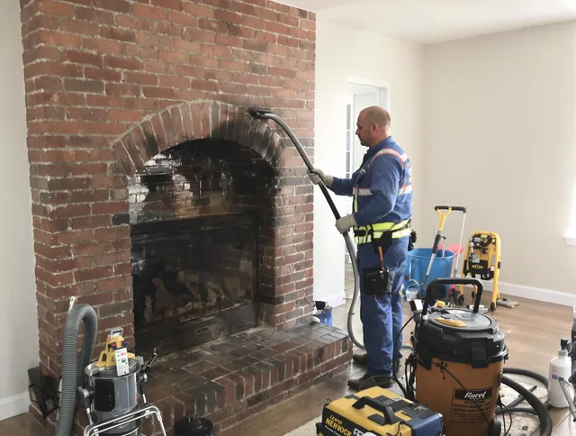 Somerset Chimney Sweep expert performing detailed chimney sweep in Somerset, MA