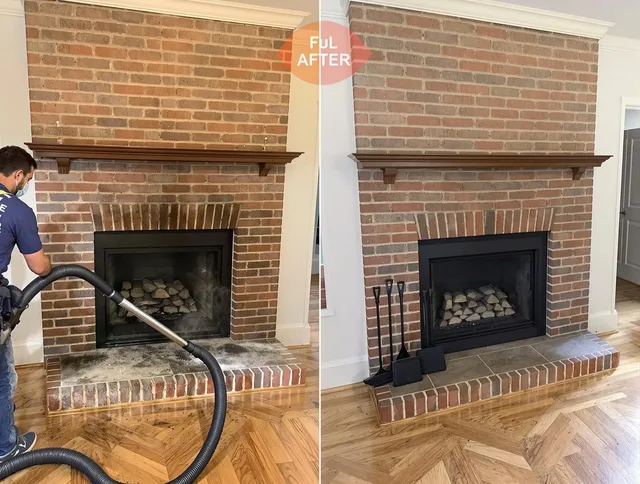 Somerset Chimney Sweep carefully sanitizing a fireplace in Somerset, MA