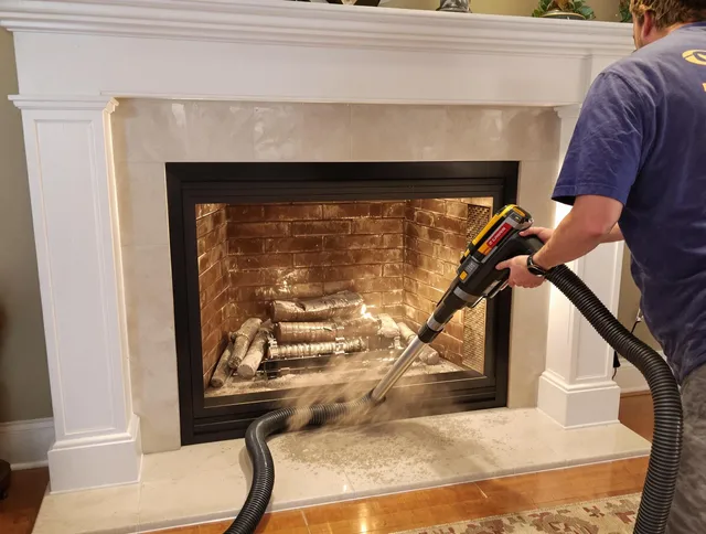Fireplace cleaning performed by Somerset Chimney Sweep in Somerset, MA